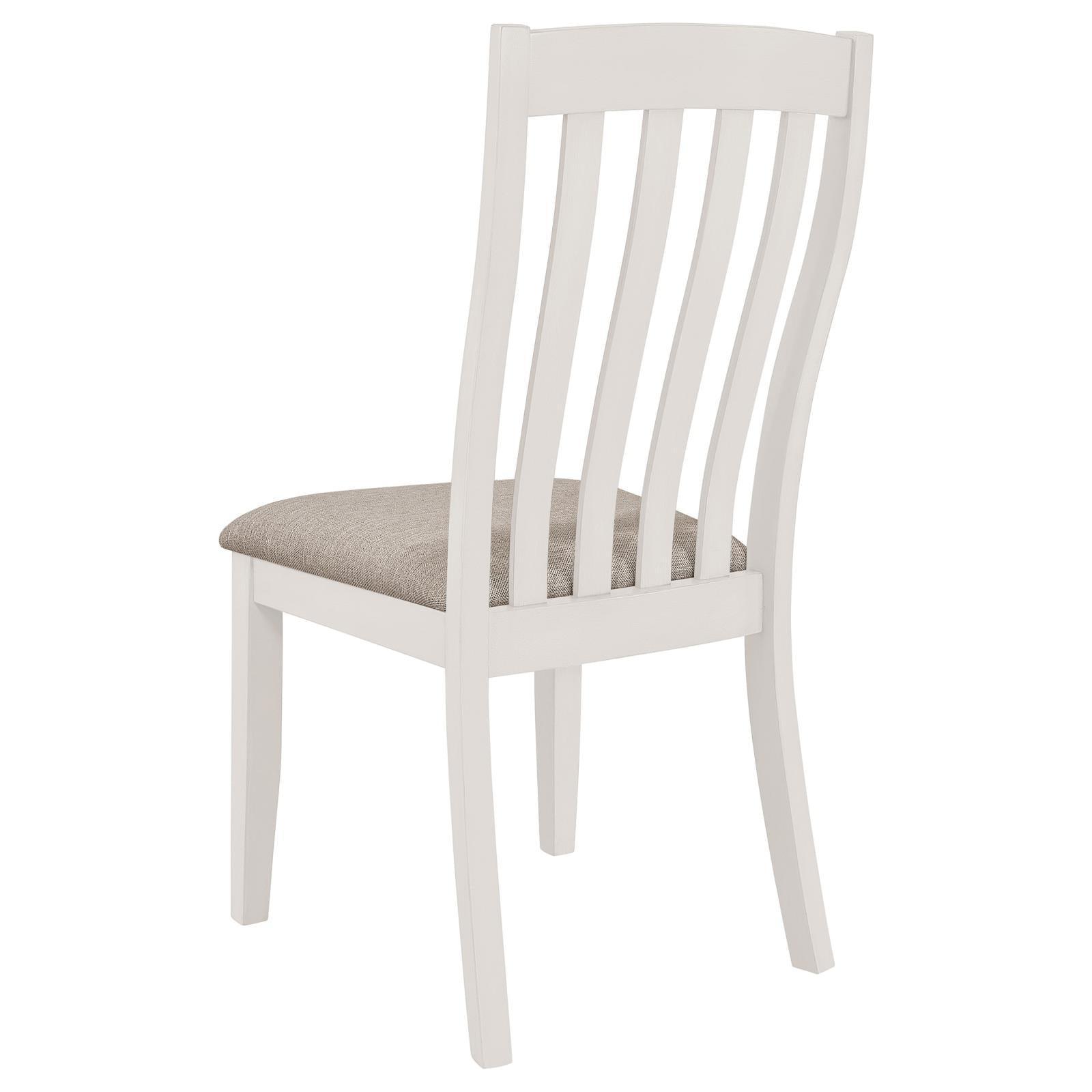 Nogales Collection Nogales Vertical Slat Back Dining Side Chair Off White (Set Of 2) 122302 - Ella Furniture