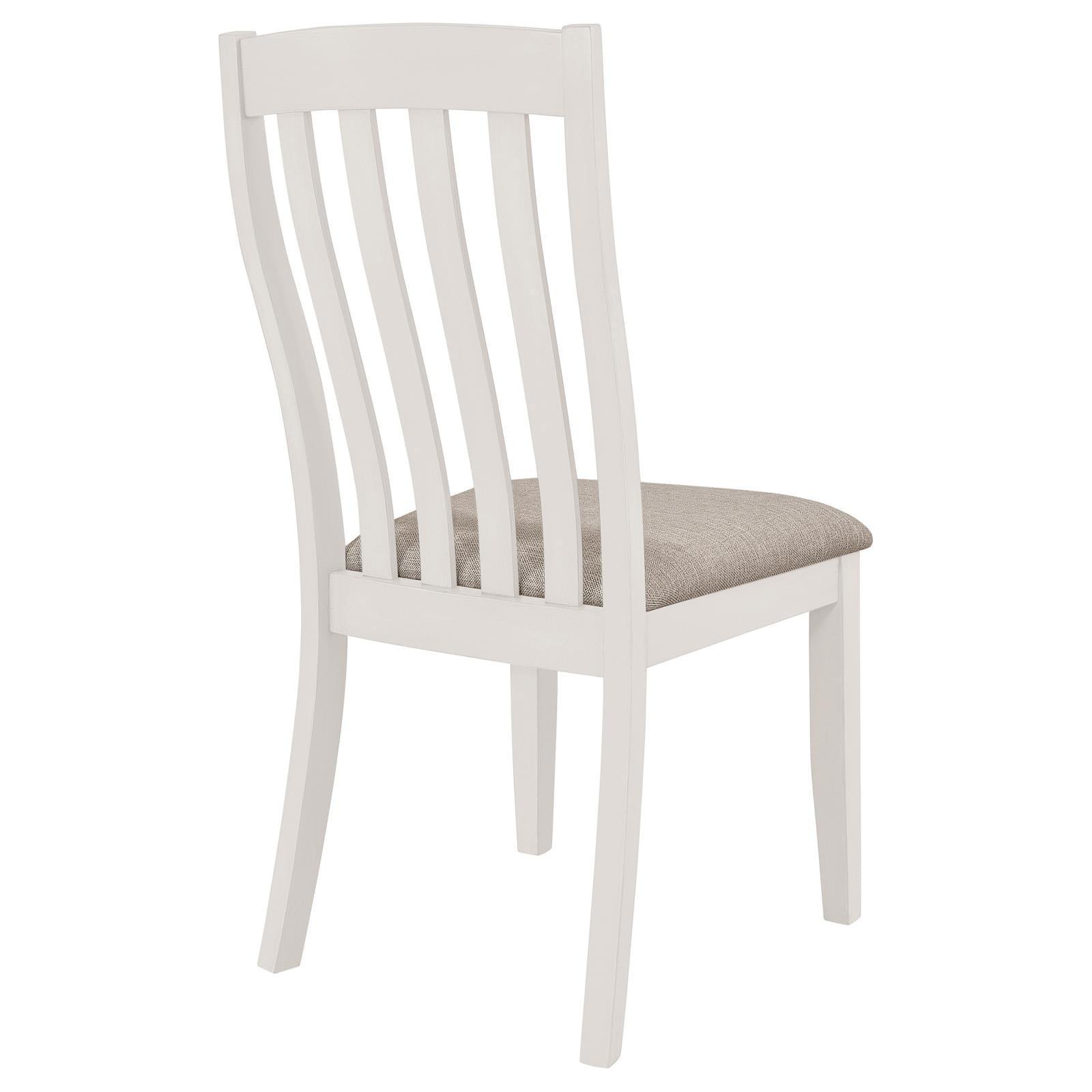 Nogales Collection Nogales Vertical Slat Back Dining Side Chair Off White (Set Of 2) 122302 - Ella Furniture