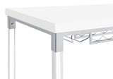 Norcrest Pub Height Bar Table With Acrylic Legs And Wine Storage White High Gloss 182101 - Ella Furniture