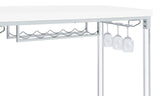 Norcrest Pub Height Bar Table With Acrylic Legs And Wine Storage White High Gloss 182101 - Ella Furniture