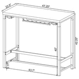 Norcrest Pub Height Bar Table With Acrylic Legs And Wine Storage White High Gloss 182101 - Ella Furniture