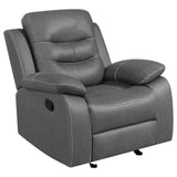 Nova Upholstered Glider Recliner Chair Dark Grey 602533 - Ella Furniture