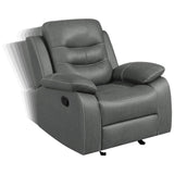 Nova Upholstered Glider Recliner Chair Dark Grey 602533 - Ella Furniture