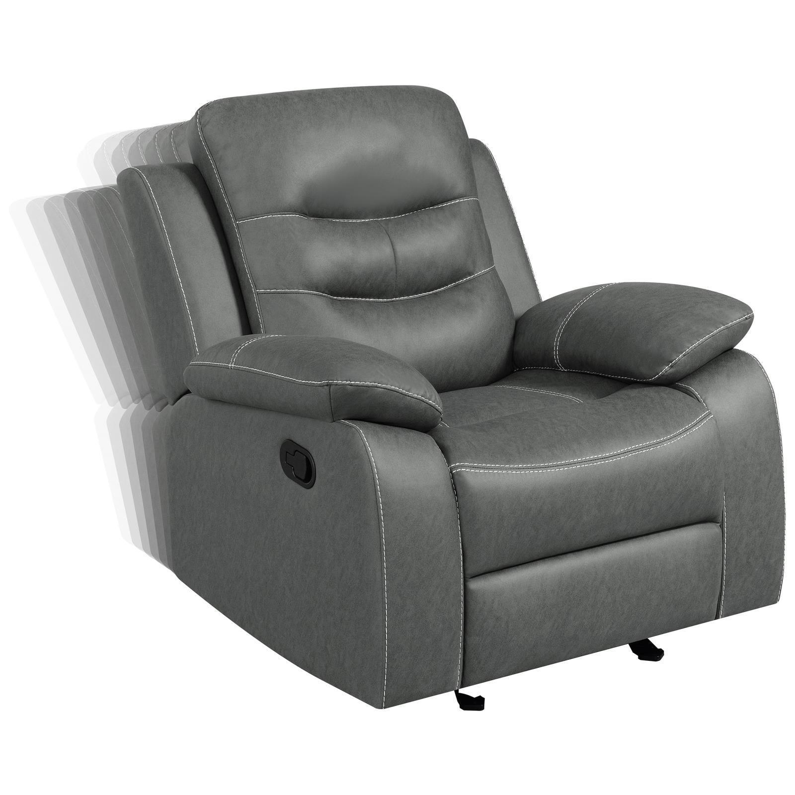 Nova Upholstered Glider Recliner Chair Dark Grey 602533 - Ella Furniture