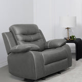 Nova Upholstered Glider Recliner Chair Dark Grey 602533 - Ella Furniture