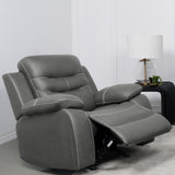 Nova Upholstered Glider Recliner Chair Dark Grey 602533 - Ella Furniture