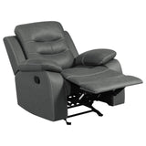 Nova Upholstered Glider Recliner Chair Dark Grey 602533 - Ella Furniture