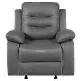 Nova Upholstered Glider Recliner Chair Dark Grey 602533 - Ella Furniture