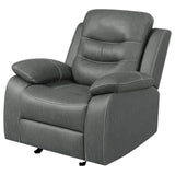 Nova Upholstered Glider Recliner Chair Dark Grey 602533 - Ella Furniture