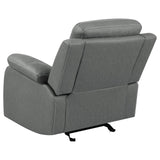Nova Upholstered Glider Recliner Chair Dark Grey 602533 - Ella Furniture