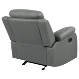 Nova Upholstered Glider Recliner Chair Dark Grey 602533 - Ella Furniture