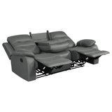 Nova Upholstered Motion Reclining Sofa Dark Grey 602531 - Ella Furniture
