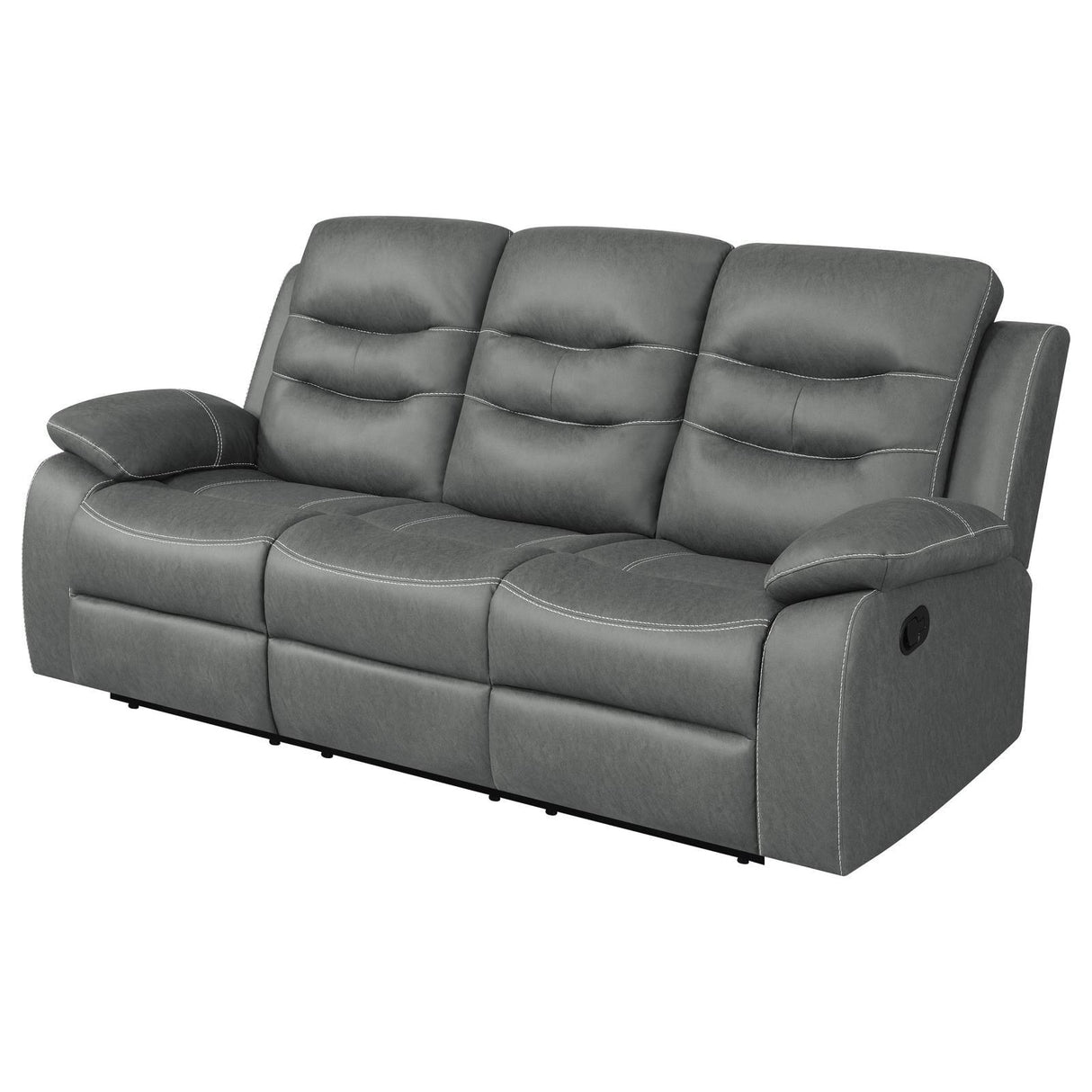 Nova Upholstered Motion Reclining Sofa Dark Grey 602531 - Ella Furniture