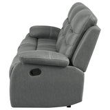 Nova Upholstered Motion Reclining Sofa Dark Grey 602531 - Ella Furniture