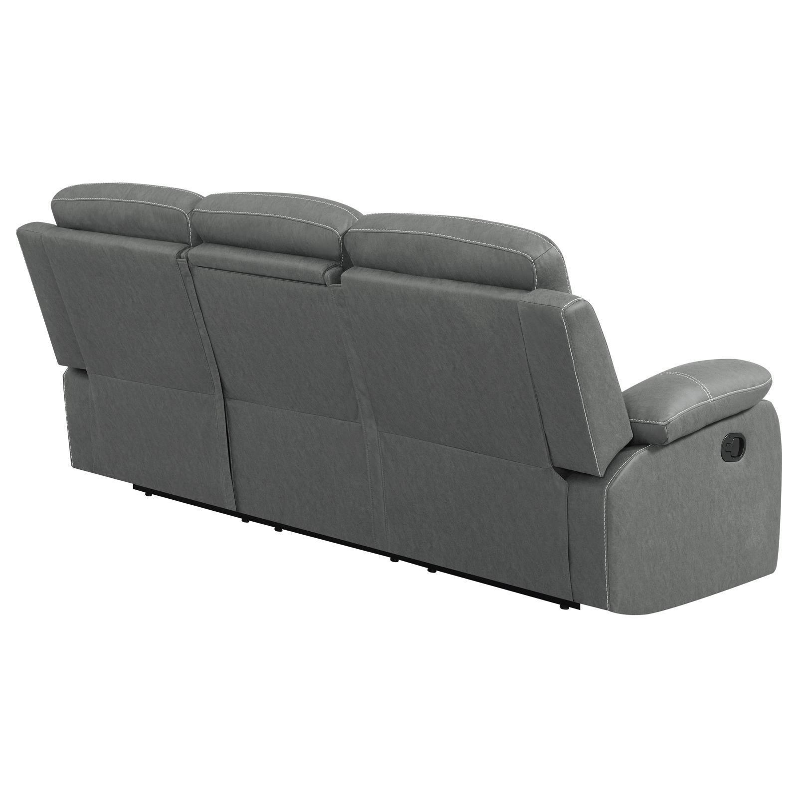Nova Upholstered Motion Reclining Sofa Dark Grey 602531 - Ella Furniture