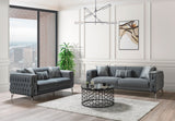 Vivian Gray Velvet Sofa 89" & Loveseat 69"