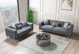 Vivian Gray Velvet Sofa 89" & Loveseat 69"