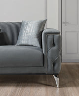 Vivian Gray Velvet Sofa 89" & Loveseat 69"