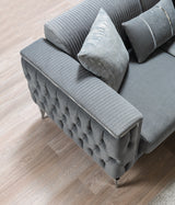 Vivian Gray Velvet Sofa 89" & Loveseat 69"