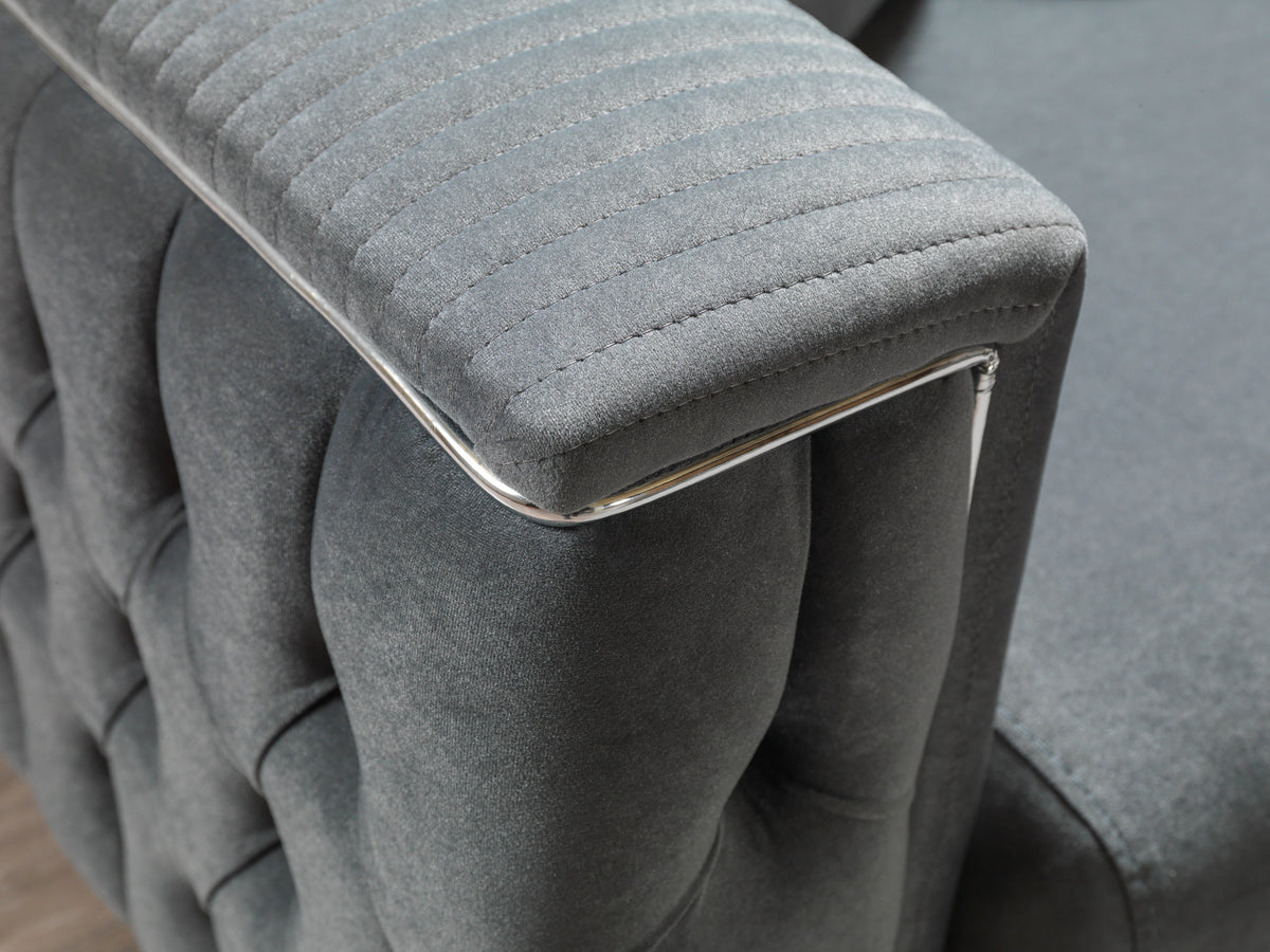 Vivian Gray Velvet Sofa 89" & Loveseat 69"