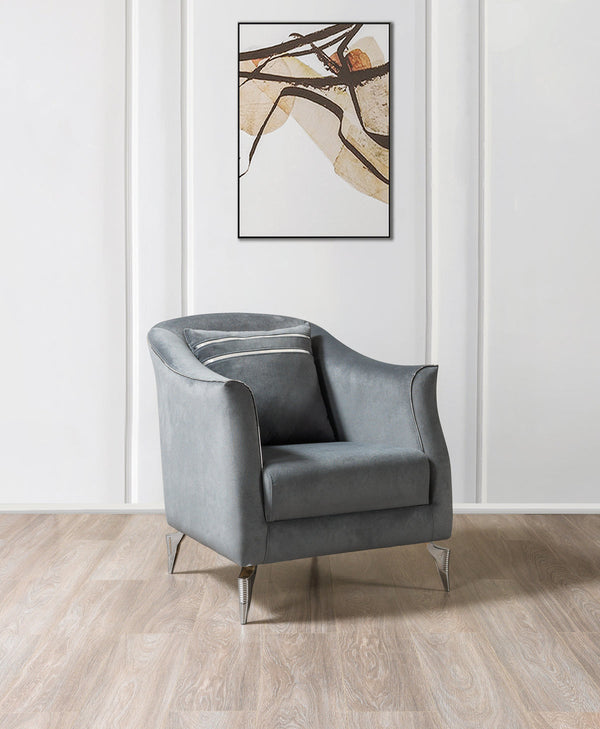 Vivian Gray Velvet Chair