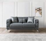 Vivian Gray Velvet Sofa 89" & Loveseat 69"