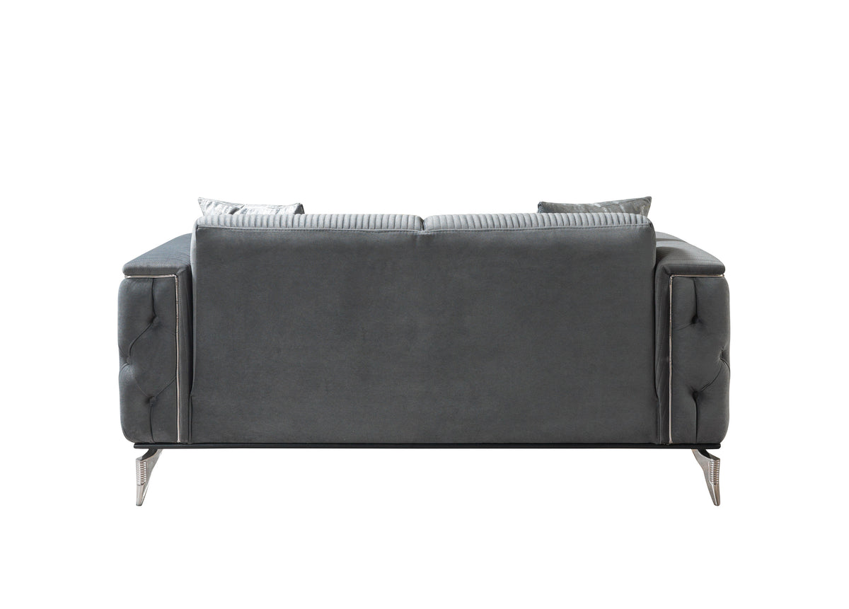 Vivian Gray Velvet Sofa 89" & Loveseat 69"