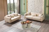 Vivian Ivory Velvet Sofa 89" & Loveseat 69"