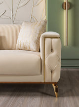 Vivian Ivory Velvet Sofa 89" & Loveseat 69"