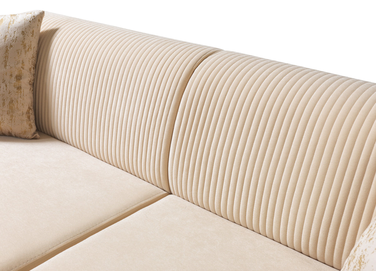 Vivian Ivory Velvet Sofa 89" & Loveseat 69"