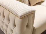 Vivian Ivory Velvet Sofa 89" & Loveseat 69"
