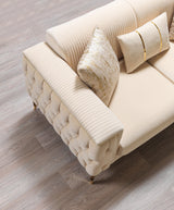Vivian Ivory Velvet Sofa 89" & Loveseat 69"