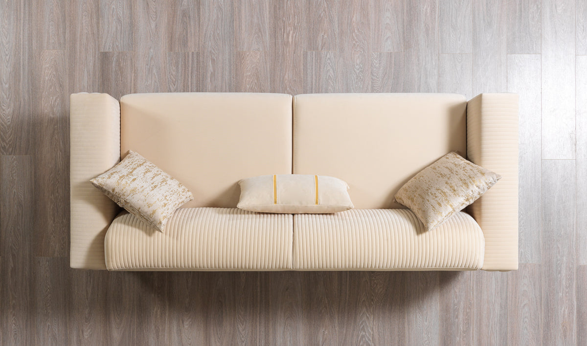 Vivian Ivory Velvet Sofa 89" & Loveseat 69"