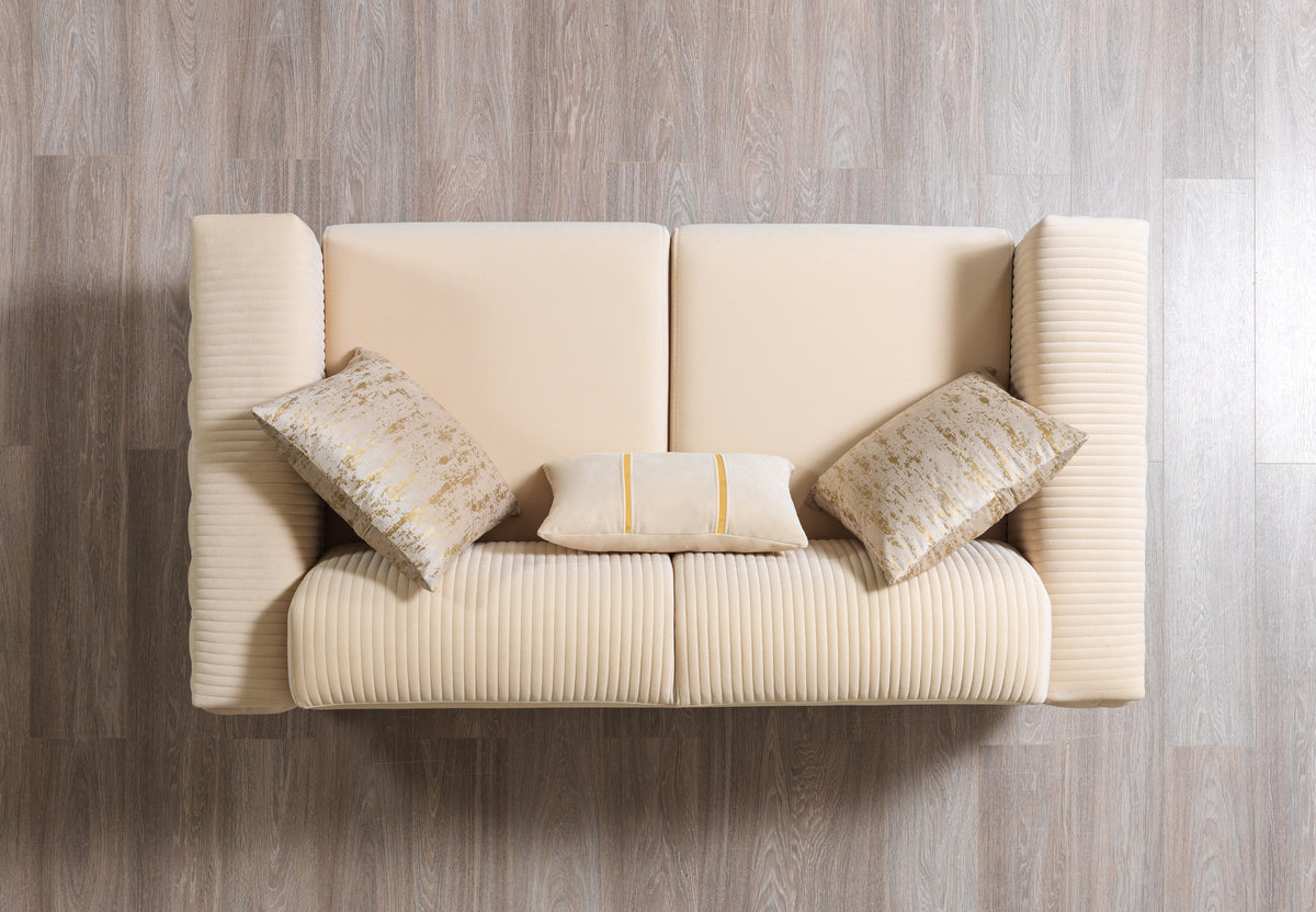 Vivian Ivory Velvet Sofa 89" & Loveseat 69"