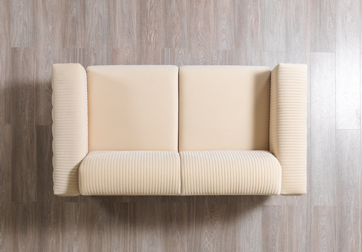 Vivian Ivory Velvet Sofa 89" & Loveseat 69"