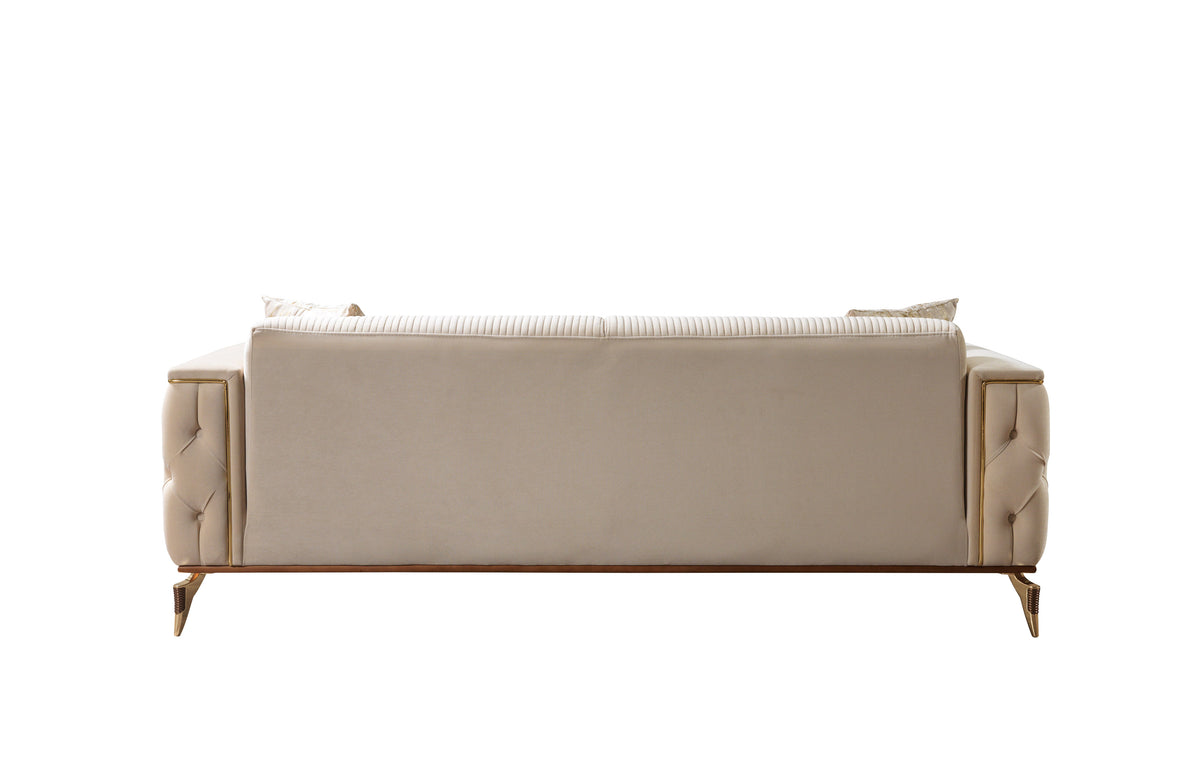 Vivian Ivory Velvet Sofa 89" & Loveseat 69"