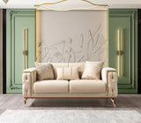 Vivian Ivory Velvet Sofa 89" & Loveseat 69"