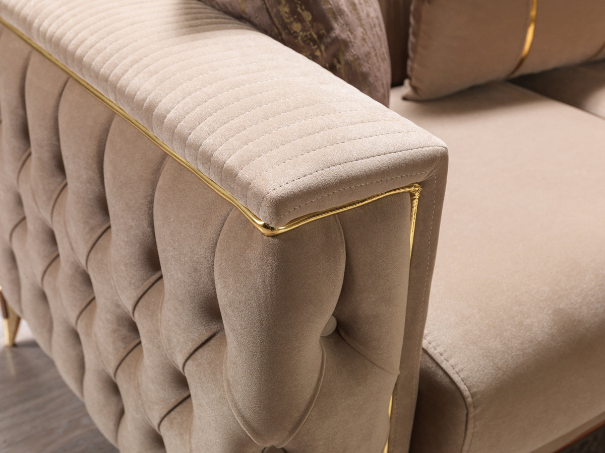 Vivian Coffee Velvet Sofa 89" & Loveseat 69"