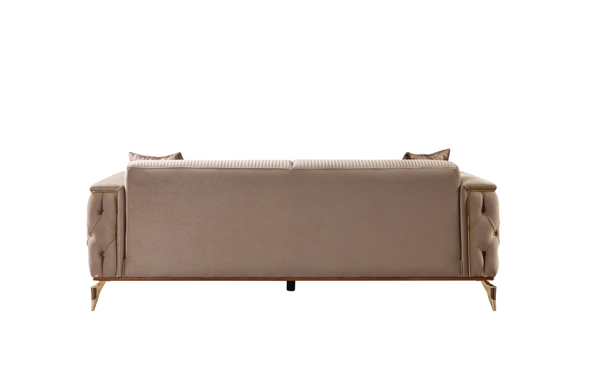 Vivian Coffee Velvet Sofa 89" & Loveseat 69"