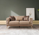 Vivian Coffee Velvet Sofa 89" & Loveseat 69"