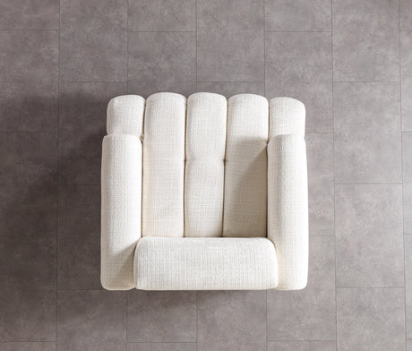Yulia Ivory Boucle Chair view 6