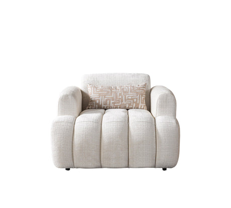 Yulia Ivory Boucle Chair view 4