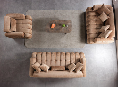 Yulia Coffee Boucle Chair view 3
