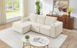 Nuve Cream Modular 6-Piece Sectional with Ottomans view 7