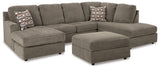 O'phannon Putty 2-Piece Sectional With Ottoman - Ella Furniture