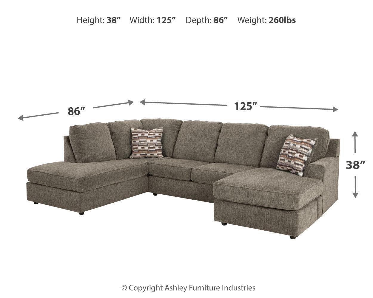 O'phannon Putty 2-Piece Sectional With Ottoman PKG014856 - 29402S2 | 2940211 - Ella Furniture