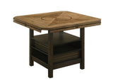 Oakly Brown Modern Solid Wood And Veneers Round Counter Height Dining Room Set - Ella Furniture