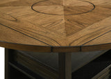 Oakly Brown Modern Solid Wood And Veneers Round Counter Height Dining Room Set - Ella Furniture