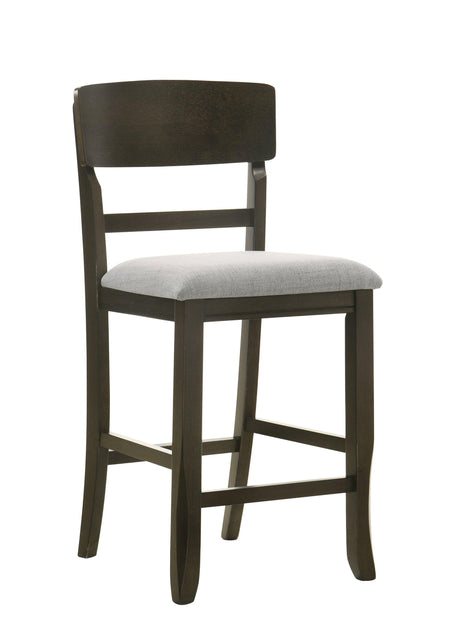 Oakly Brown Modern Solid Wood And Veneers Round Counter Height Dining Room Set - Ella Furniture