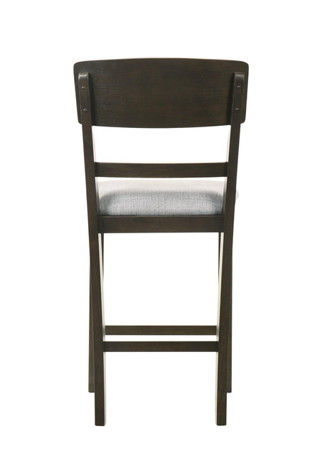 Oakly Brown Modern Solid Wood And Veneers Round Counter Height Dining Room Set - Ella Furniture